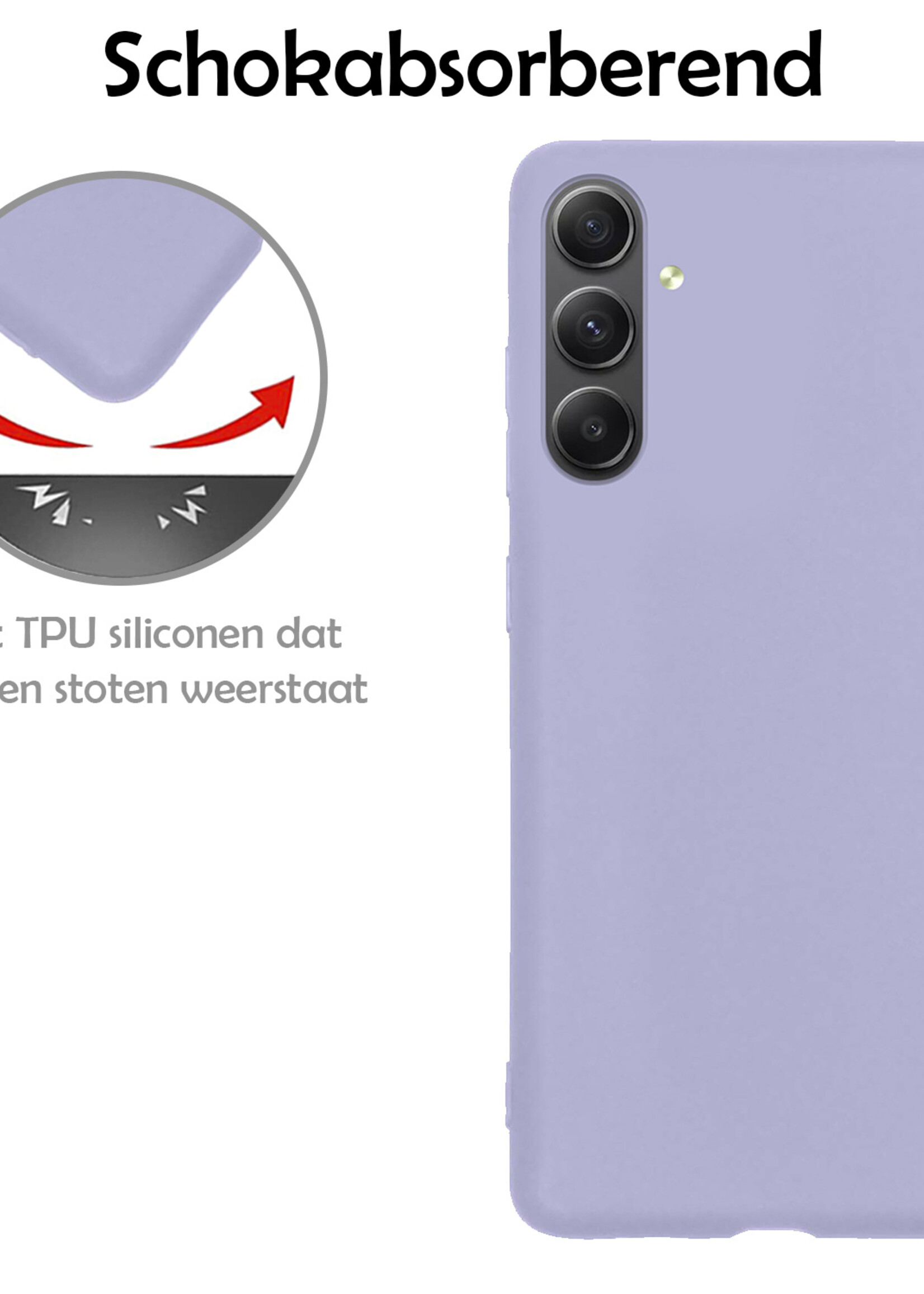 LUQ Hoesje Geschikt voor Samsung A54 Hoesje Siliconen Case - Hoes Geschikt voor Samsung Galaxy A54 Hoes Siliconen - Lila