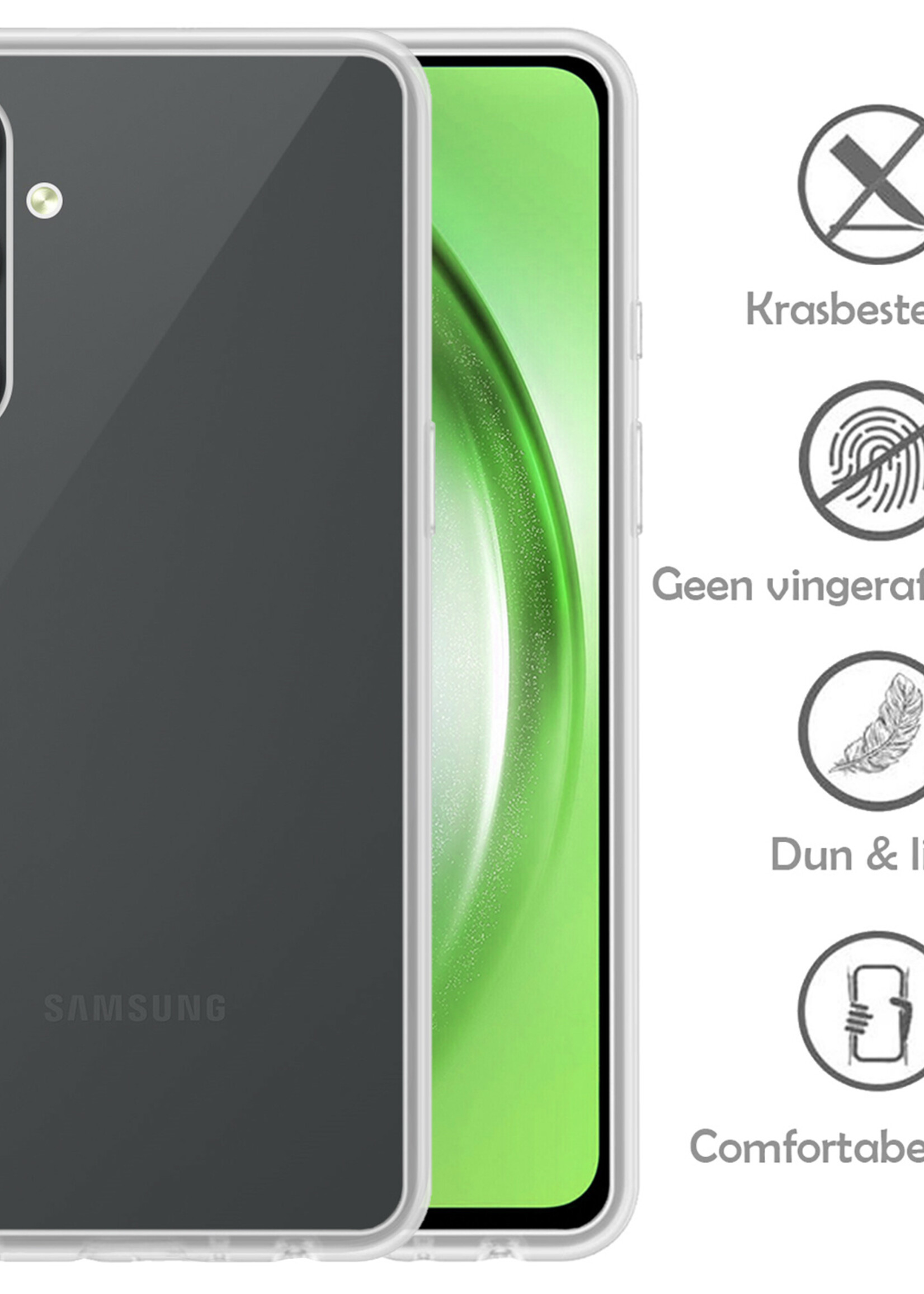 LUQ Hoesje Geschikt voor Samsung A54 Hoesje Siliconen Case - Hoes Geschikt voor Samsung Galaxy A54 Hoes Siliconen - Transparant