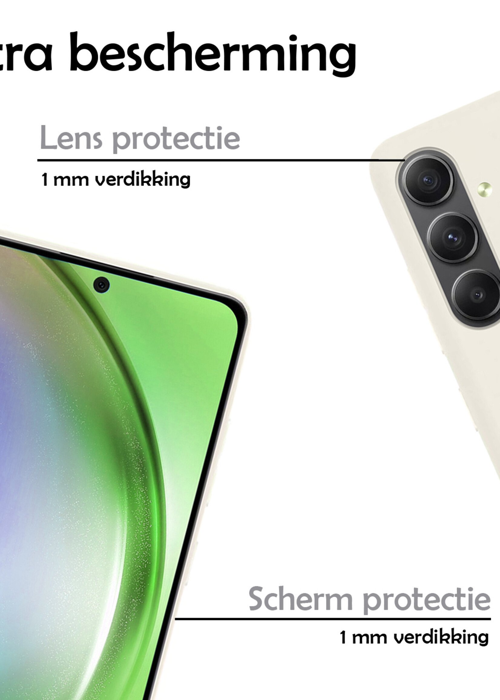LUQ Hoesje Geschikt voor Samsung A54 Hoesje Siliconen Case - Hoes Geschikt voor Samsung Galaxy A54 Hoes Siliconen - Wit