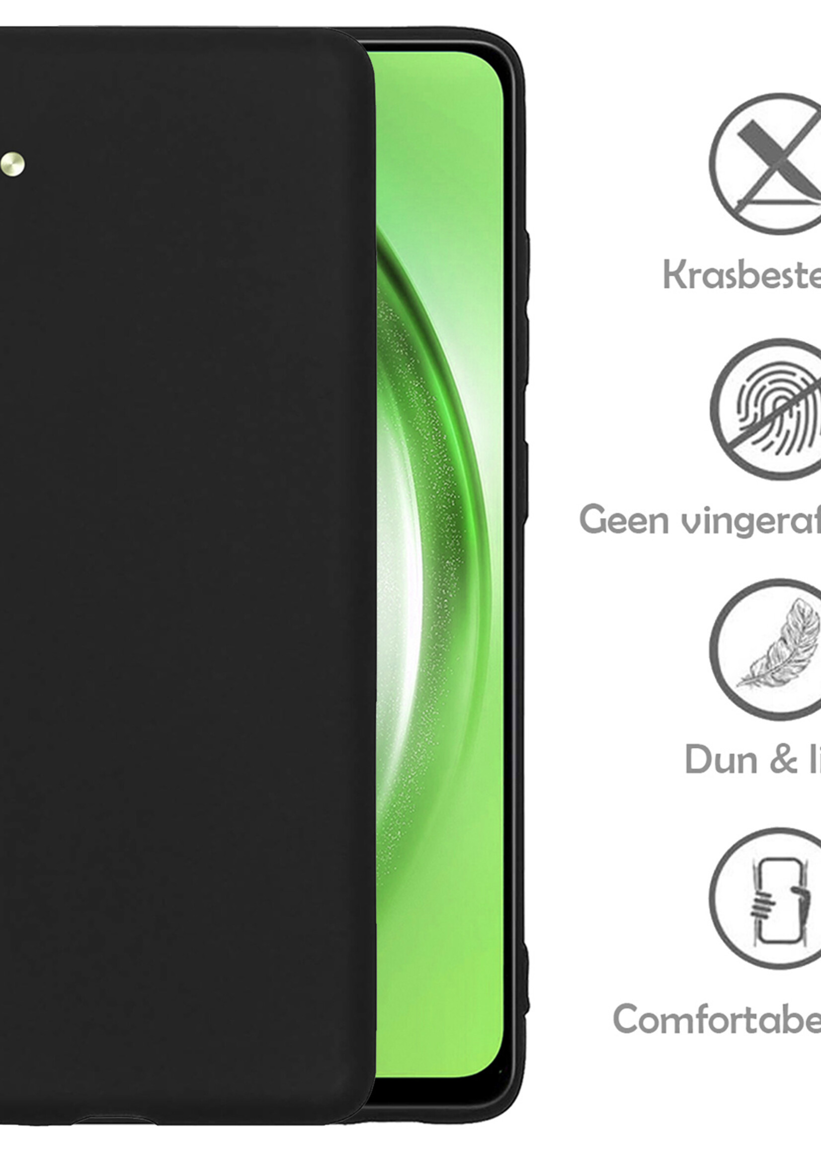 LUQ Hoesje Geschikt voor Samsung A54 Hoesje Siliconen Case - Hoes Geschikt voor Samsung Galaxy A54 Hoes Siliconen - Zwart