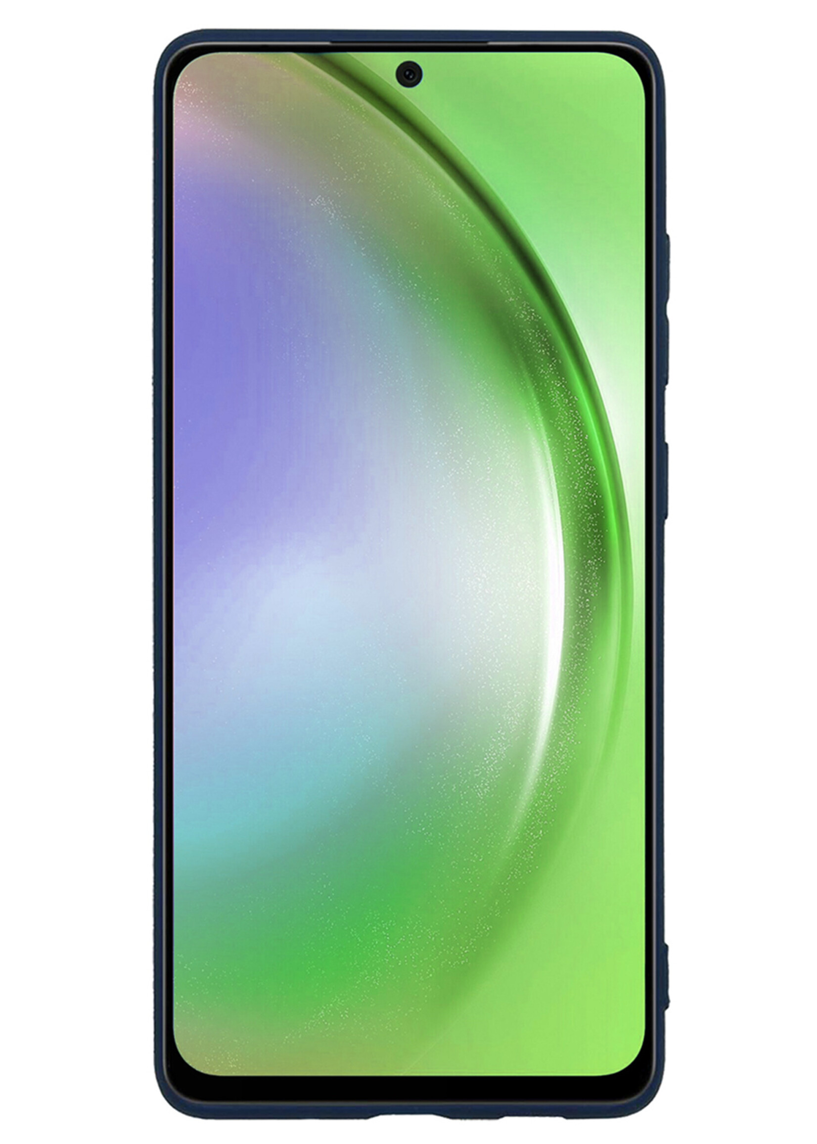 LUQ Hoesje Geschikt voor Samsung A54 Hoesje Siliconen Case - Hoes Geschikt voor Samsung Galaxy A54 Hoes Siliconen - Donkerblauw - 2 Stuks