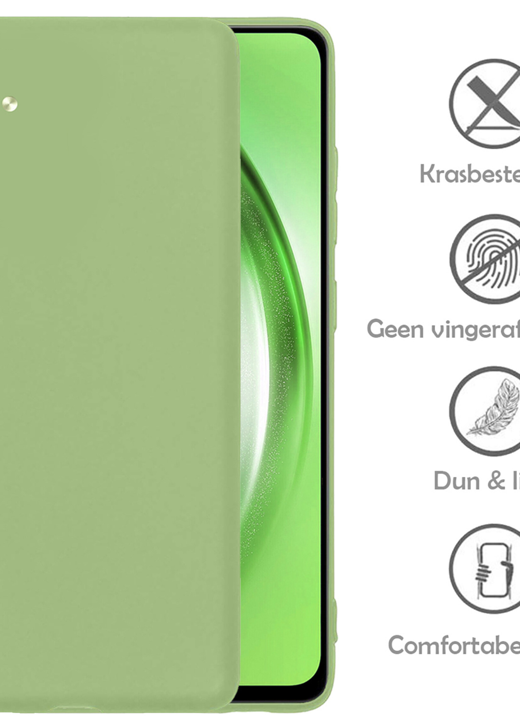 LUQ Hoesje Geschikt voor Samsung A54 Hoesje Siliconen Case - Hoes Geschikt voor Samsung Galaxy A54 Hoes Siliconen - Groen - 2 Stuks