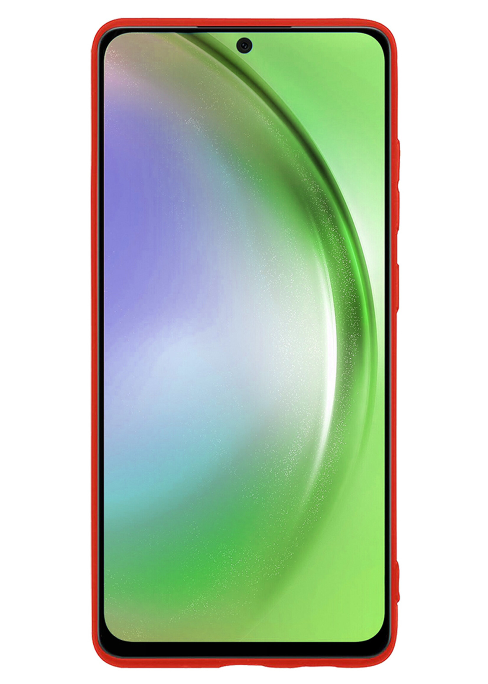 LUQ Hoesje Geschikt voor Samsung A54 Hoesje Siliconen Case - Hoes Geschikt voor Samsung Galaxy A54 Hoes Siliconen - Rood - 2 Stuks