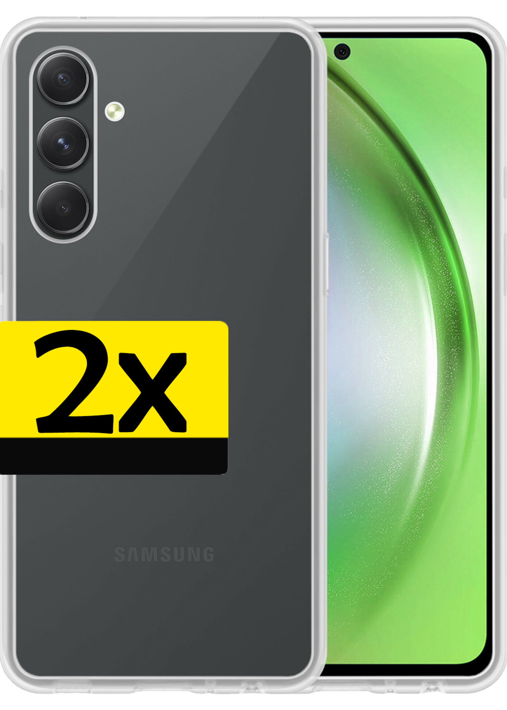 LUQ Hoesje Geschikt voor Samsung A54 Hoesje Siliconen Case - Hoes Geschikt voor Samsung Galaxy A54 Hoes Siliconen - Transparant - 2 Stuks