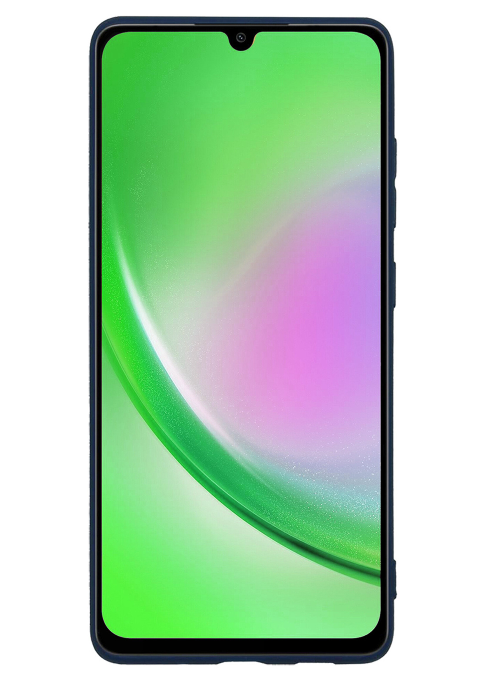 LUQ Hoesje Geschikt voor Samsung A34 Hoesje Siliconen Case Met Screenprotector - Hoes Geschikt voor Samsung Galaxy A34 Hoes Siliconen - Donkerblauw