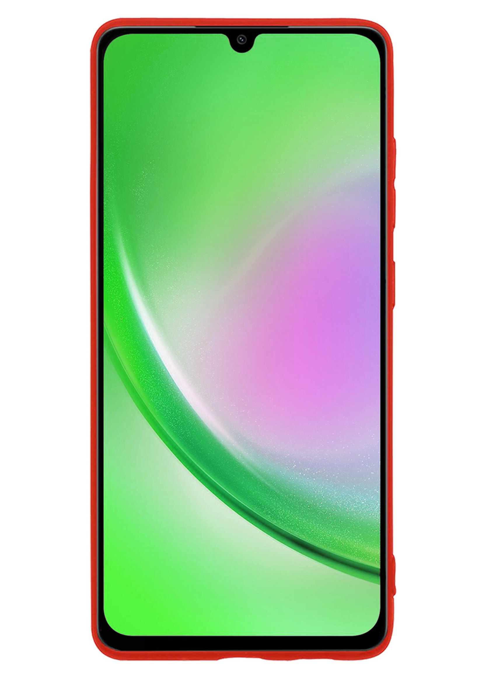 LUQ Hoesje Geschikt voor Samsung A34 Hoesje Siliconen Case Met 2x Screenprotector - Hoes Geschikt voor Samsung Galaxy A34 Hoes Siliconen - Rood