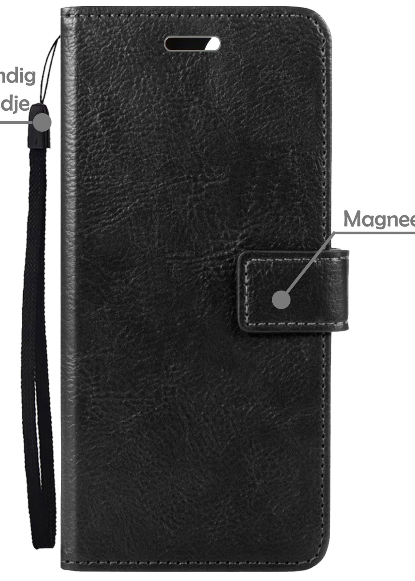 LUQ Hoesje Geschikt voor Samsung A54 Hoesje Book Case Hoes Wallet Cover Met Screenprotector - Hoes Geschikt voor Samsung Galaxy A54 Hoesje Bookcase Hoes - Zwart