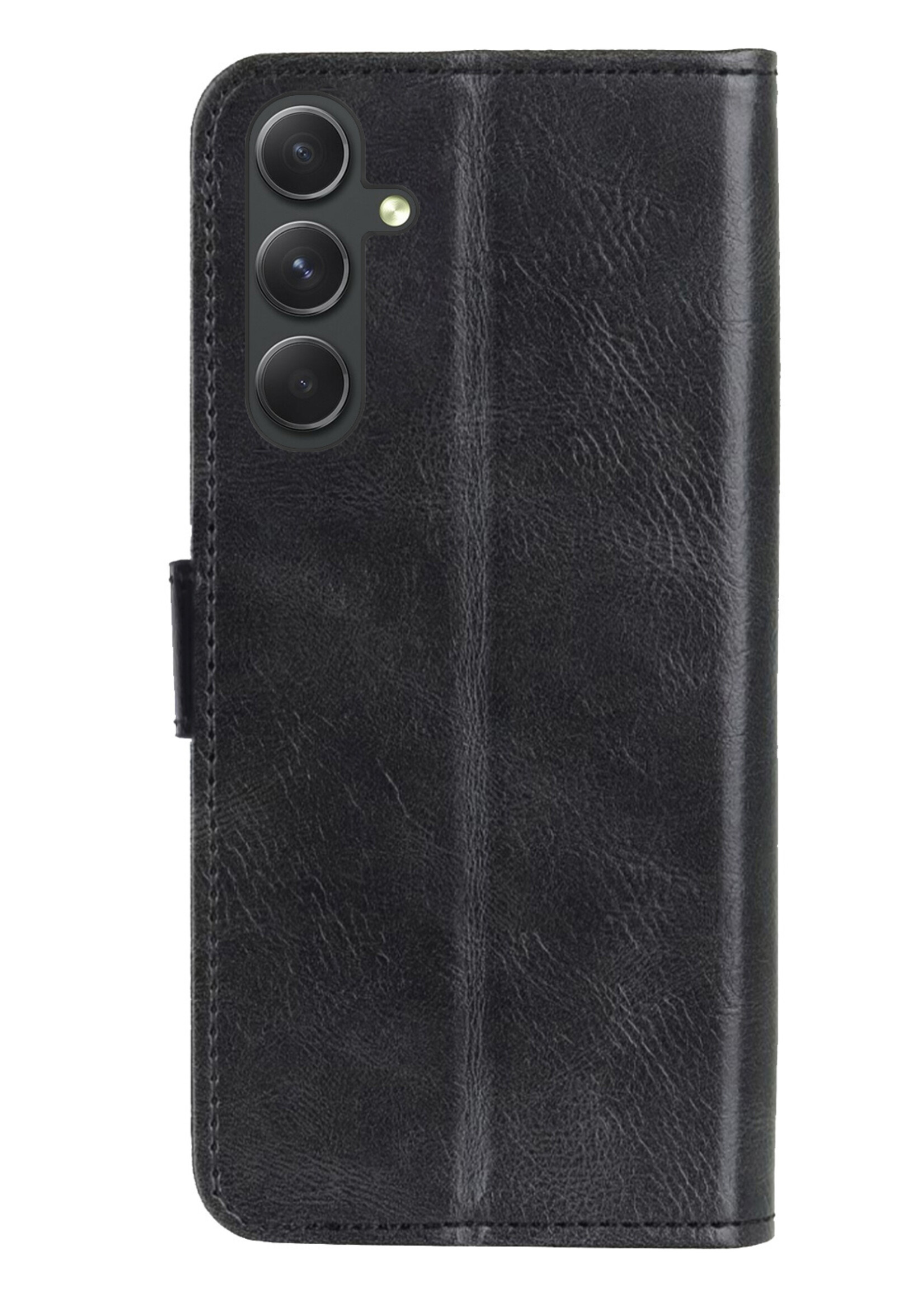 LUQ Hoesje Geschikt voor Samsung A54 Hoesje Book Case Hoes Wallet Cover Met Screenprotector - Hoes Geschikt voor Samsung Galaxy A54 Hoesje Bookcase Hoes - Zwart