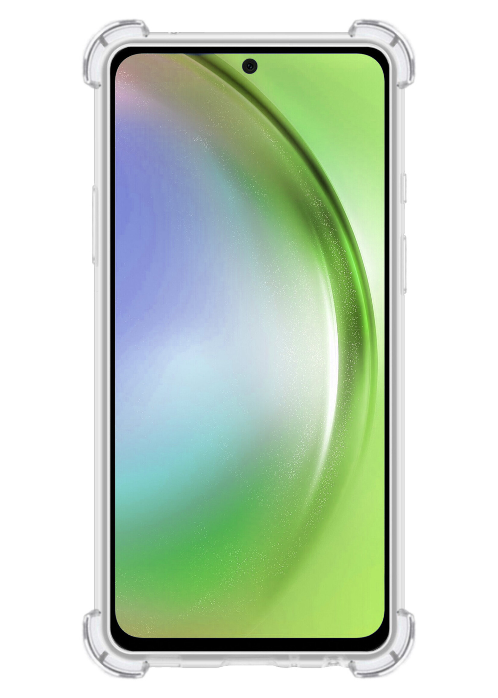 LUQ Hoesje Geschikt voor Samsung A54 Hoesje Shockproof Case Siliconen Met 2x Screenprotector - Hoes Geschikt voor Samsung Galaxy A54 Hoes Cover Siliconen - Transparant