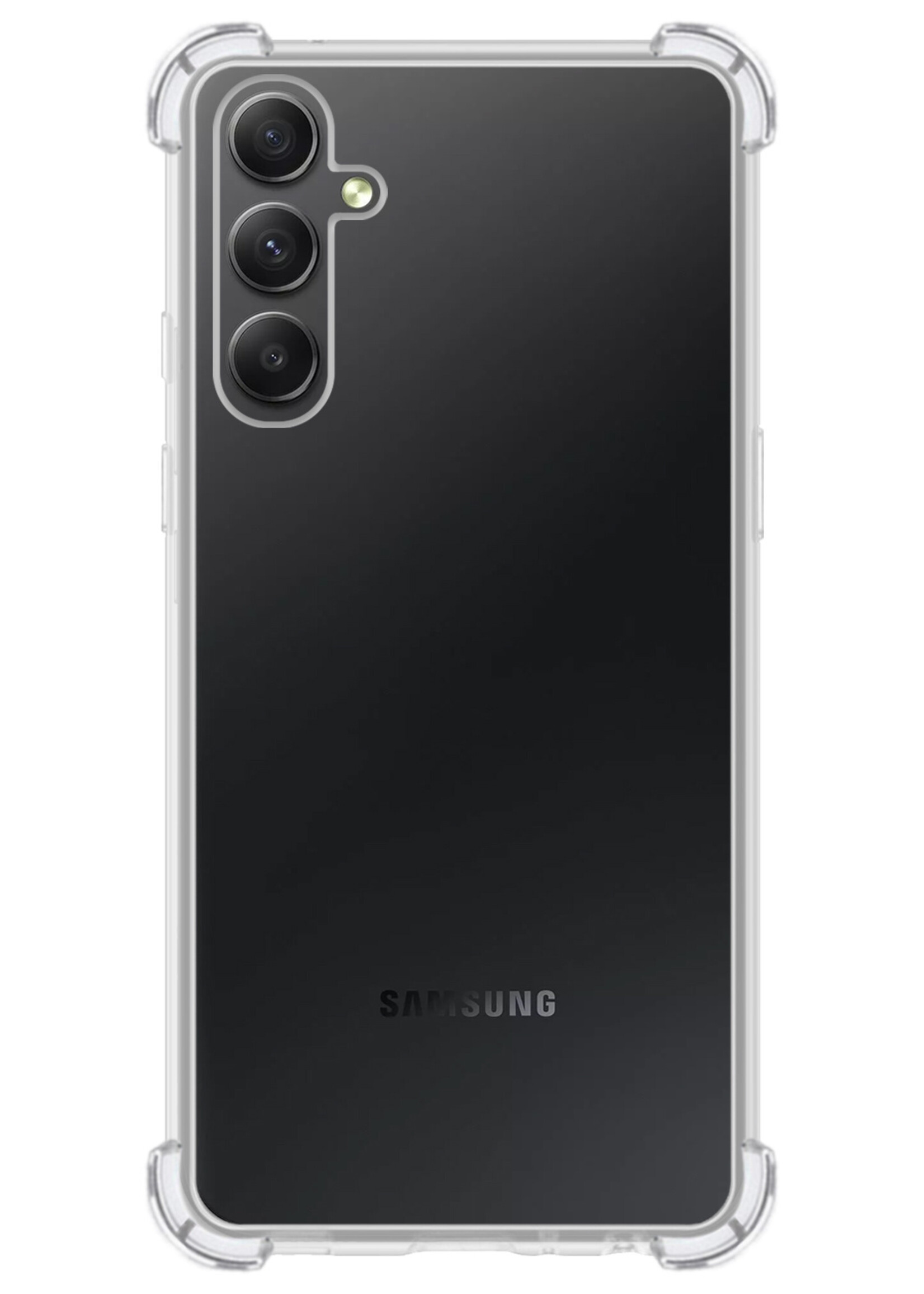 LUQ Hoesje Geschikt voor Samsung A54 Hoesje Shockproof Case Siliconen Met 2x Screenprotector - Hoes Geschikt voor Samsung Galaxy A54 Hoes Cover Siliconen - Transparant
