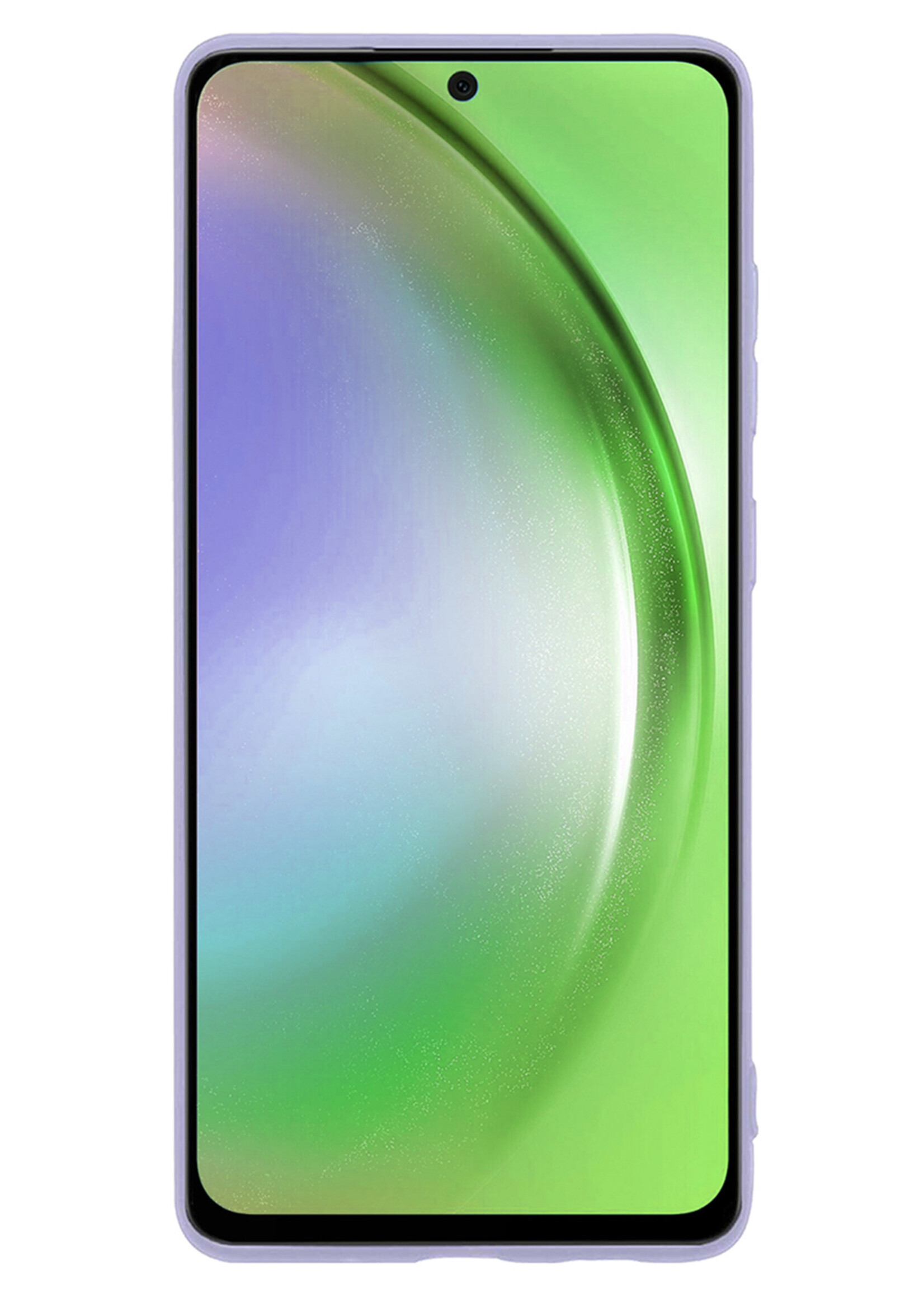 LUQ Hoesje Geschikt voor Samsung A54 Hoesje Siliconen Case Met Screenprotector - Hoes Geschikt voor Samsung Galaxy A54 Hoes Siliconen - Lila