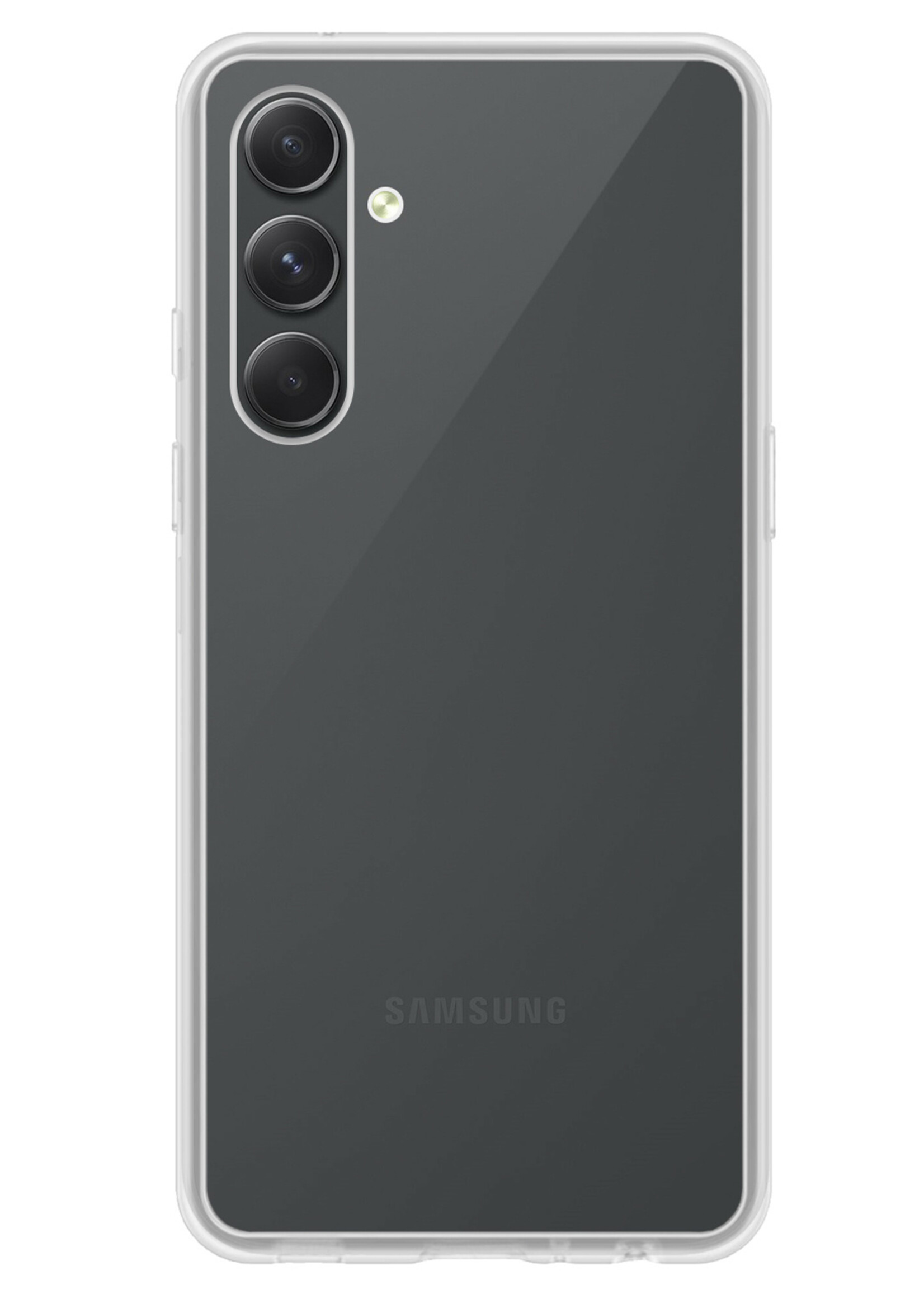 LUQ Hoesje Geschikt voor Samsung A54 Hoesje Siliconen Case Met Screenprotector - Hoes Geschikt voor Samsung Galaxy A54 Hoes Siliconen - Transparant