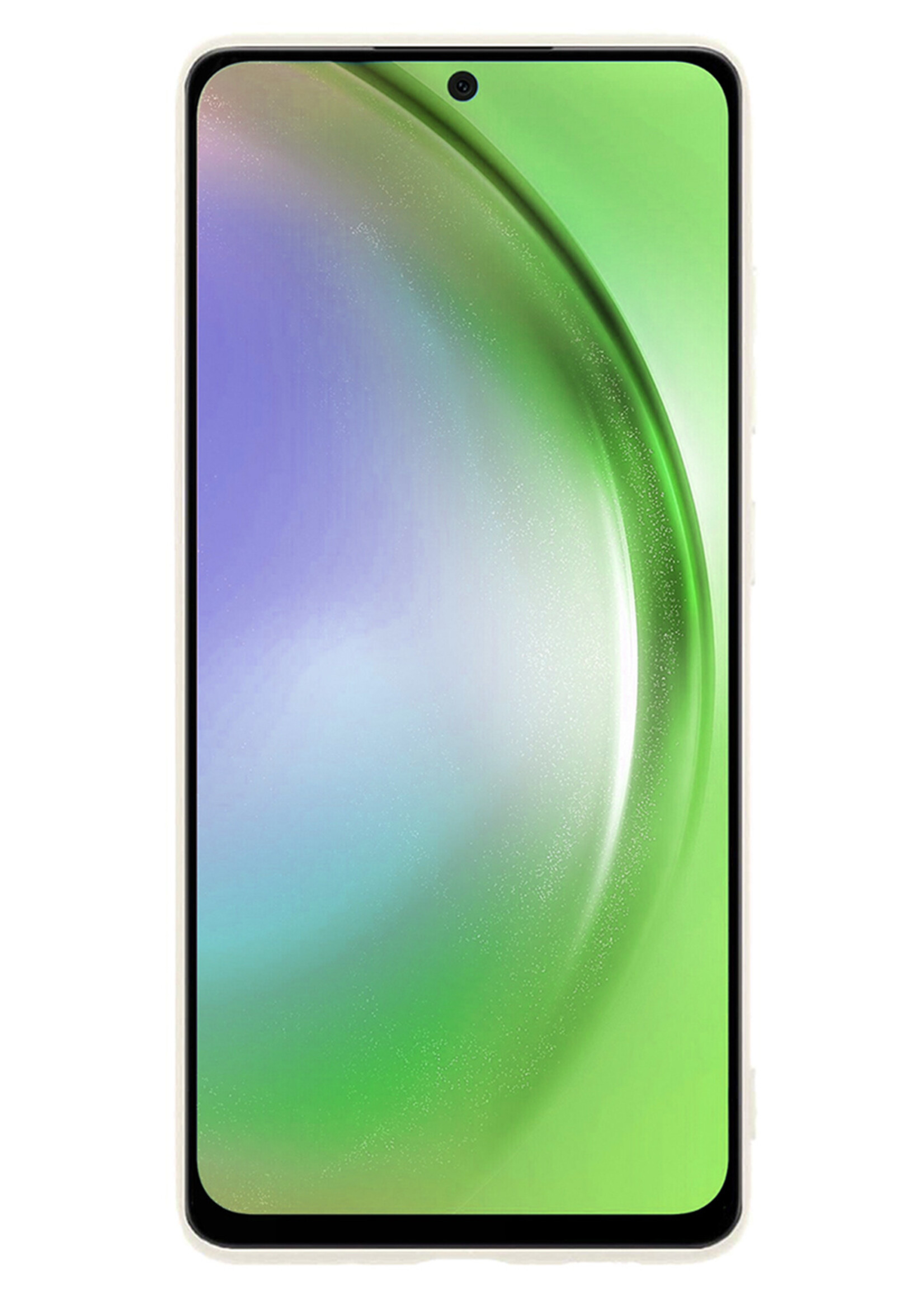 LUQ Hoesje Geschikt voor Samsung A54 Hoesje Siliconen Case Met Screenprotector - Hoes Geschikt voor Samsung Galaxy A54 Hoes Siliconen - Wit