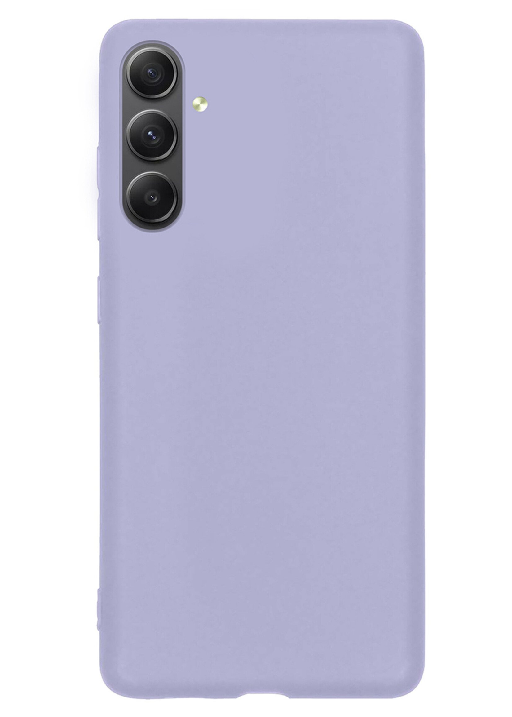LUQ Hoesje Geschikt voor Samsung A54 Hoesje Siliconen Case Met 2x Screenprotector - Hoes Geschikt voor Samsung Galaxy A54 Hoes Siliconen - Lila
