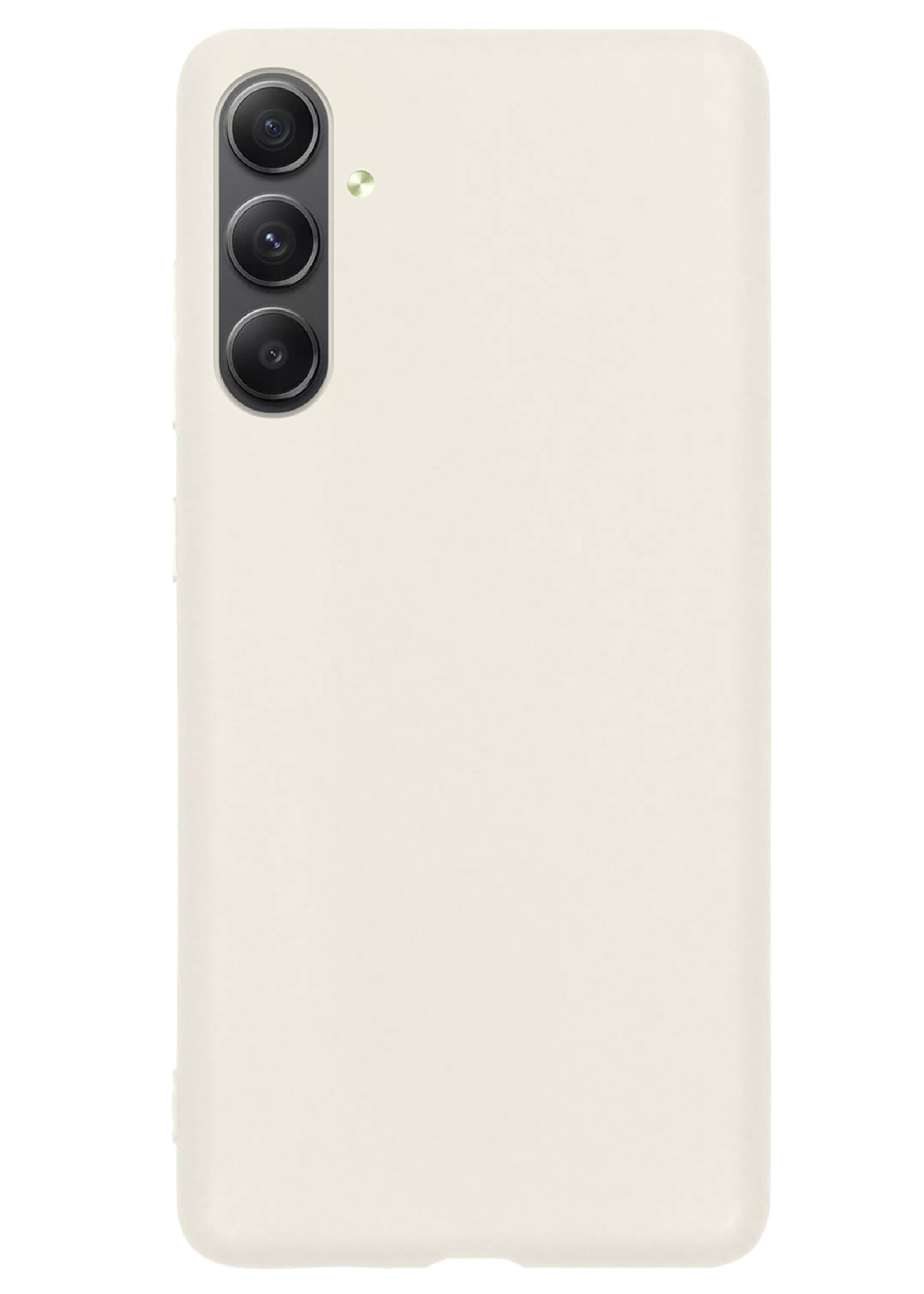 LUQ Hoesje Geschikt voor Samsung A54 Hoesje Siliconen Case Met 2x Screenprotector - Hoes Geschikt voor Samsung Galaxy A54 Hoes Siliconen - Wit