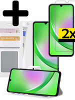 LUQ LUQ Samsung Galaxy A34 Hoesje Bookcase Wit Met 2x Screenprotector