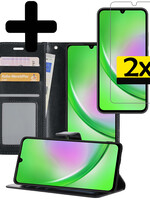 LUQ LUQ Samsung Galaxy A34 Hoesje Bookcase Zwart Met 2x Screenprotector