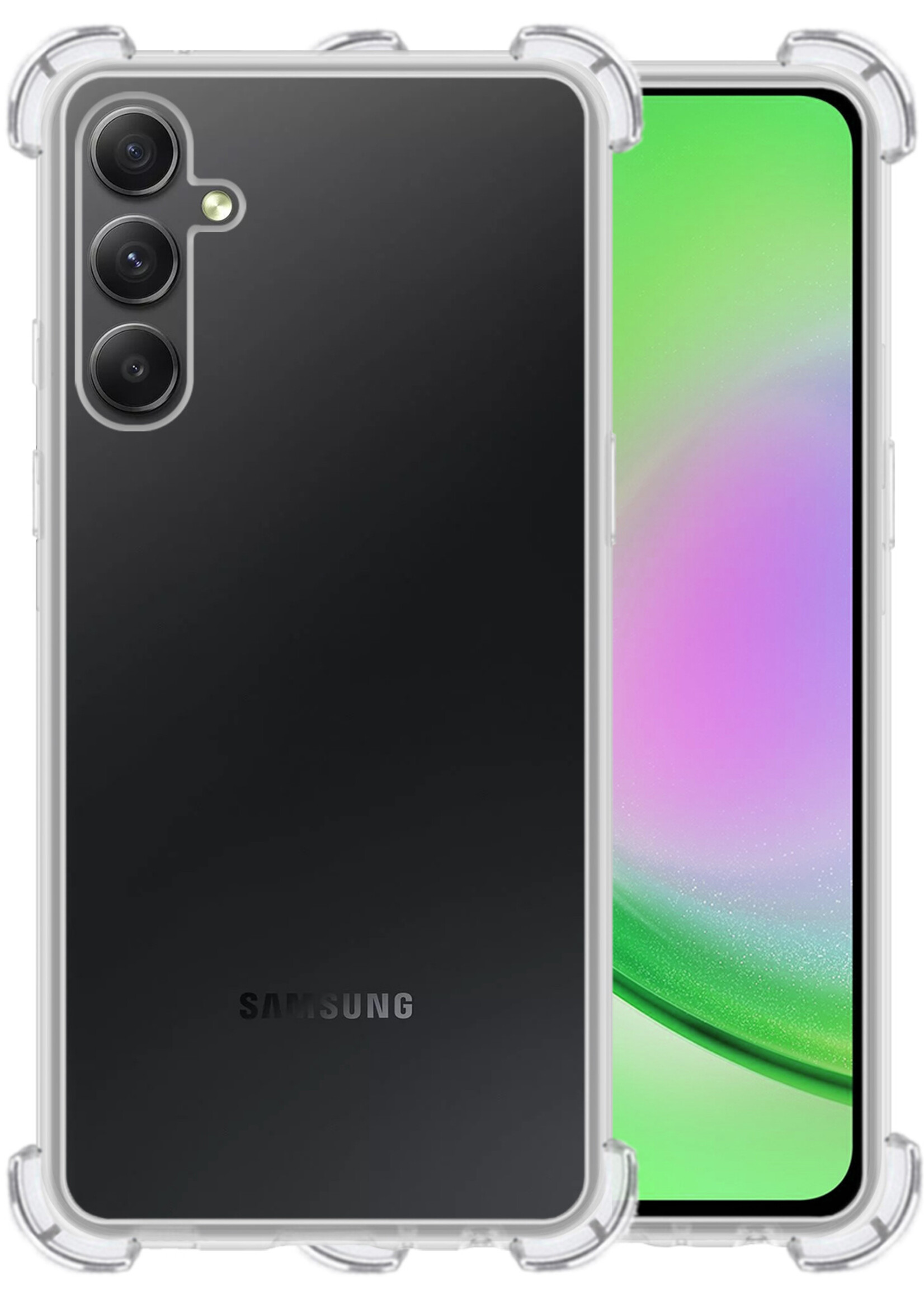 LUQ Hoesje Geschikt voor Samsung A34 Hoesje Shockproof Case Siliconen - Hoes Geschikt voor Samsung Galaxy A34 Hoes Cover Siliconen - Transparant