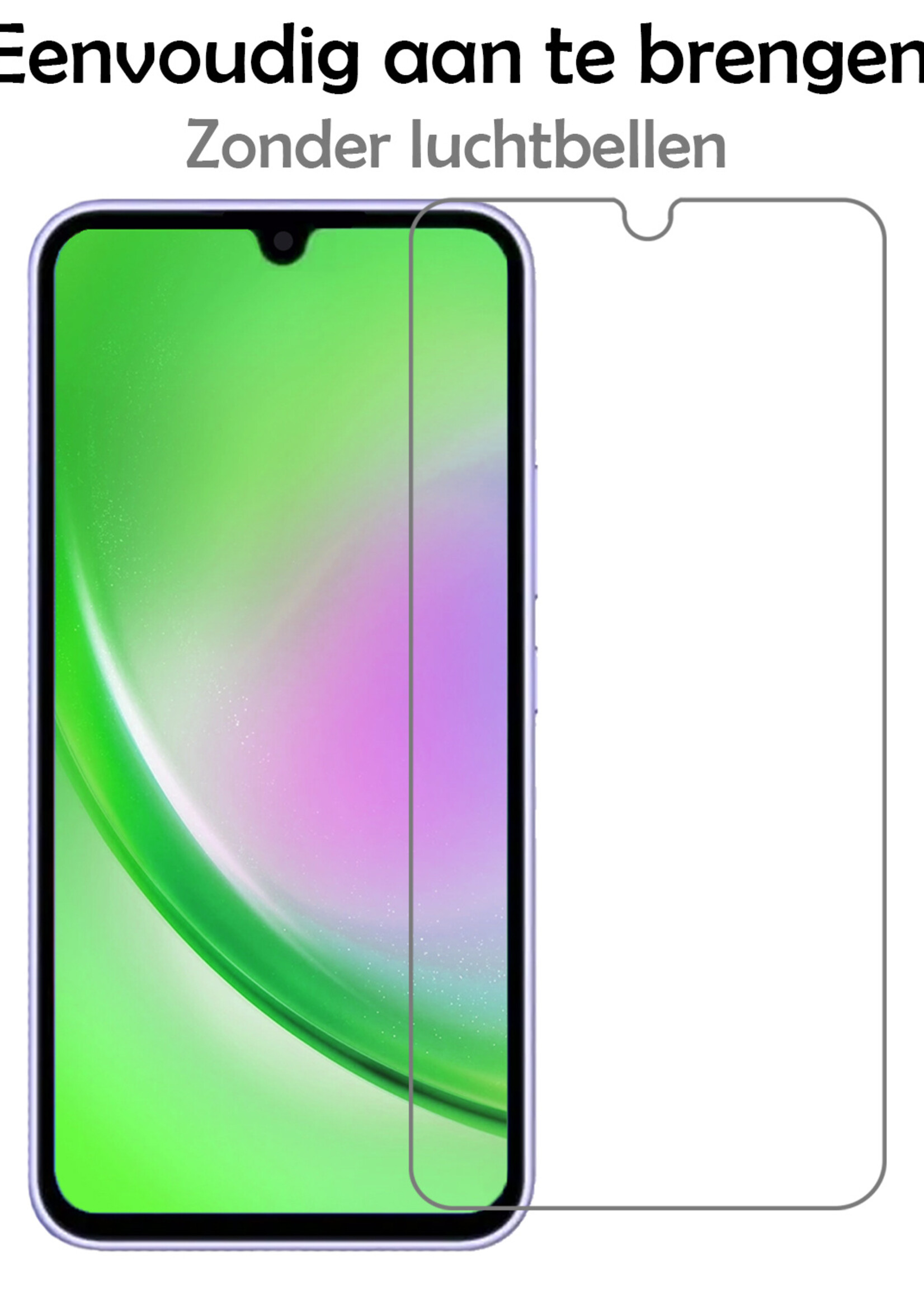 LUQ Hoesje Geschikt voor Samsung A34 Hoesje Siliconen Case Met Screenprotector - Hoes Geschikt voor Samsung Galaxy A34 Hoes Siliconen - Lila