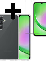 LUQ Samsung Galaxy A34 Hoesje Siliconen Met Screenprotector - Transparant
