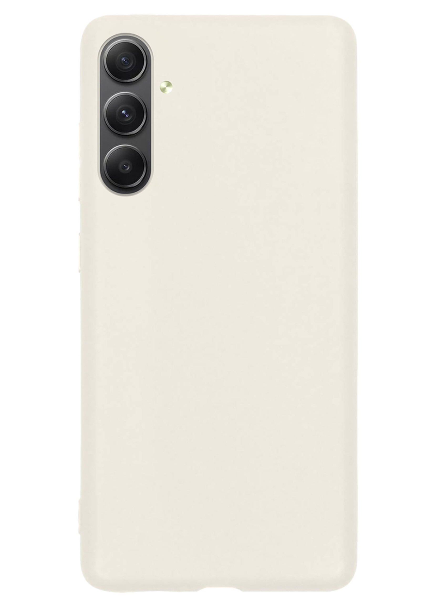 Hoesje Geschikt voor Samsung A34 Hoesje Siliconen Case Met Screenprotector - Hoes Geschikt voor Samsung Galaxy A34 Hoes Siliconen - Wit