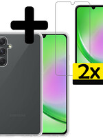 LUQ LUQ Samsung Galaxy A34 Hoesje Siliconen Met 2x Screenprotector - Transparant