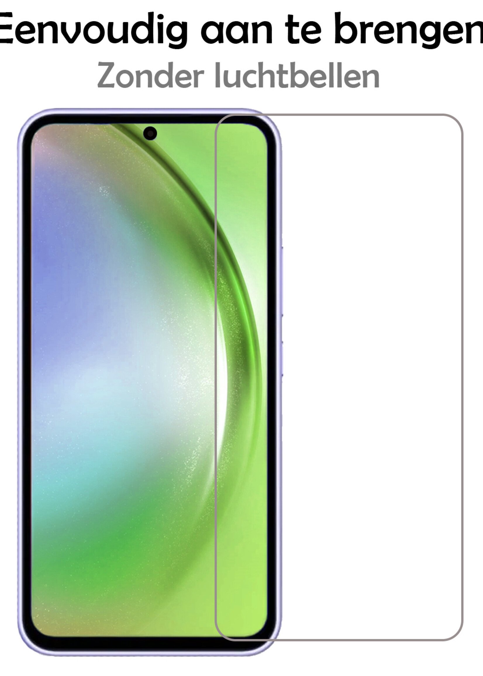 LUQ Hoesje Geschikt voor Samsung A54 Hoesje Book Case Hoes Wallet Cover Met 2x Screenprotector - Hoes Geschikt voor Samsung Galaxy A54 Hoesje Bookcase Hoes - Wit