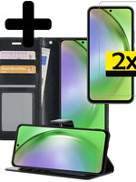 LUQ LUQ Samsung Galaxy A54 Hoesje Bookcase Zwart Met 2x Screenprotector