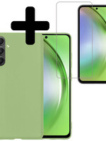 LUQ LUQ Samsung Galaxy A54 Hoesje Siliconen Met Screenprotector - Groen