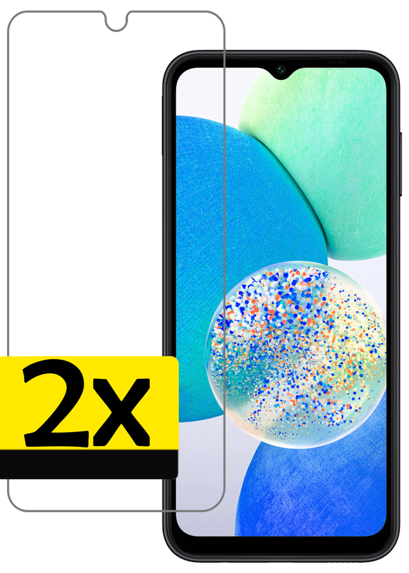 LUQ Screenprotector Geschikt voor Samsung A14 Screenprotector Beschermglas Gehard Glas - Screenprotector Geschikt voor Samsung Galaxy A14 Screenprotector Glas - 2 Stuks