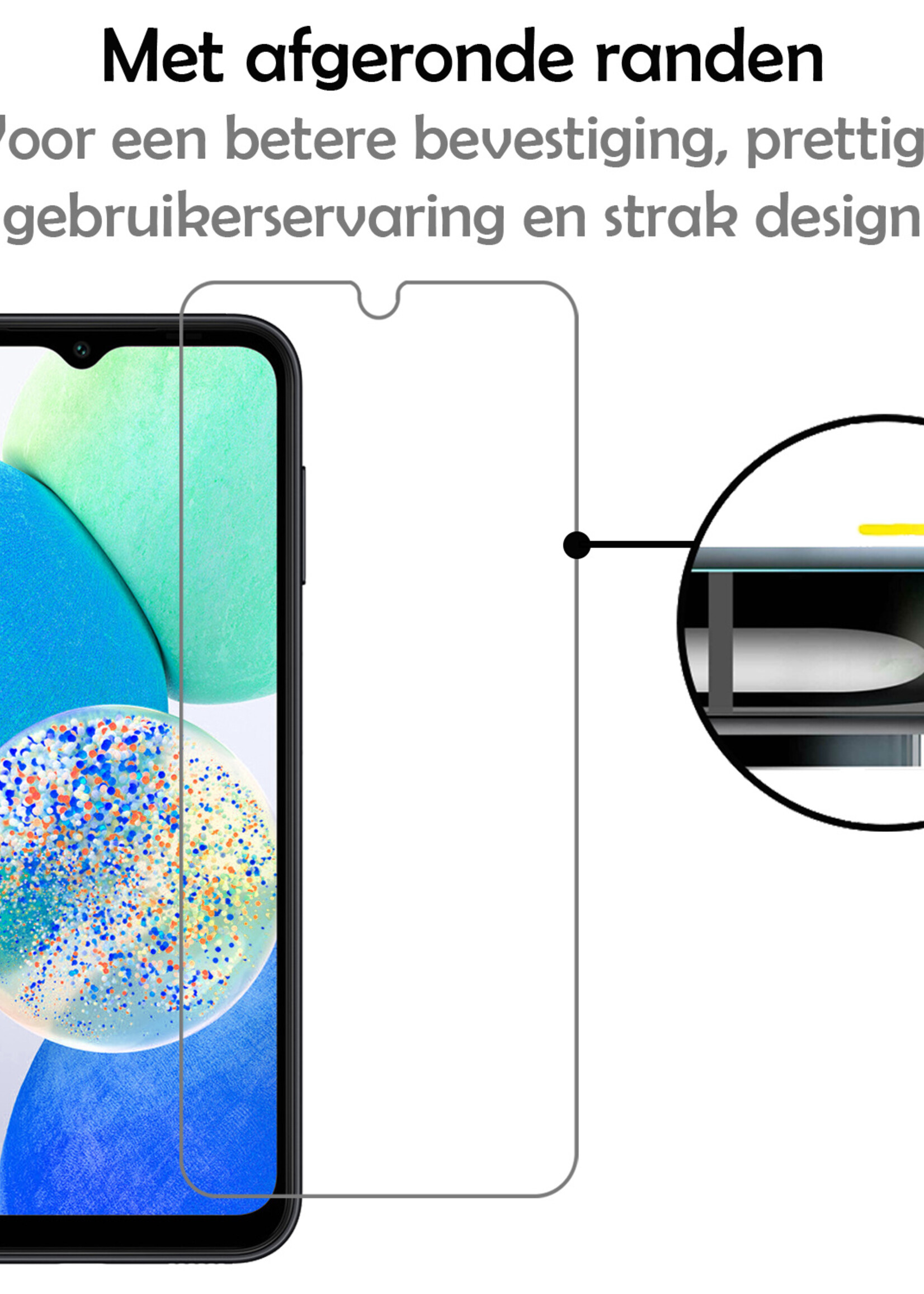 LUQ Screenprotector Geschikt voor Samsung A14 Screenprotector Beschermglas Gehard Glas - Screenprotector Geschikt voor Samsung Galaxy A14 Screenprotector Glas - 2 Stuks
