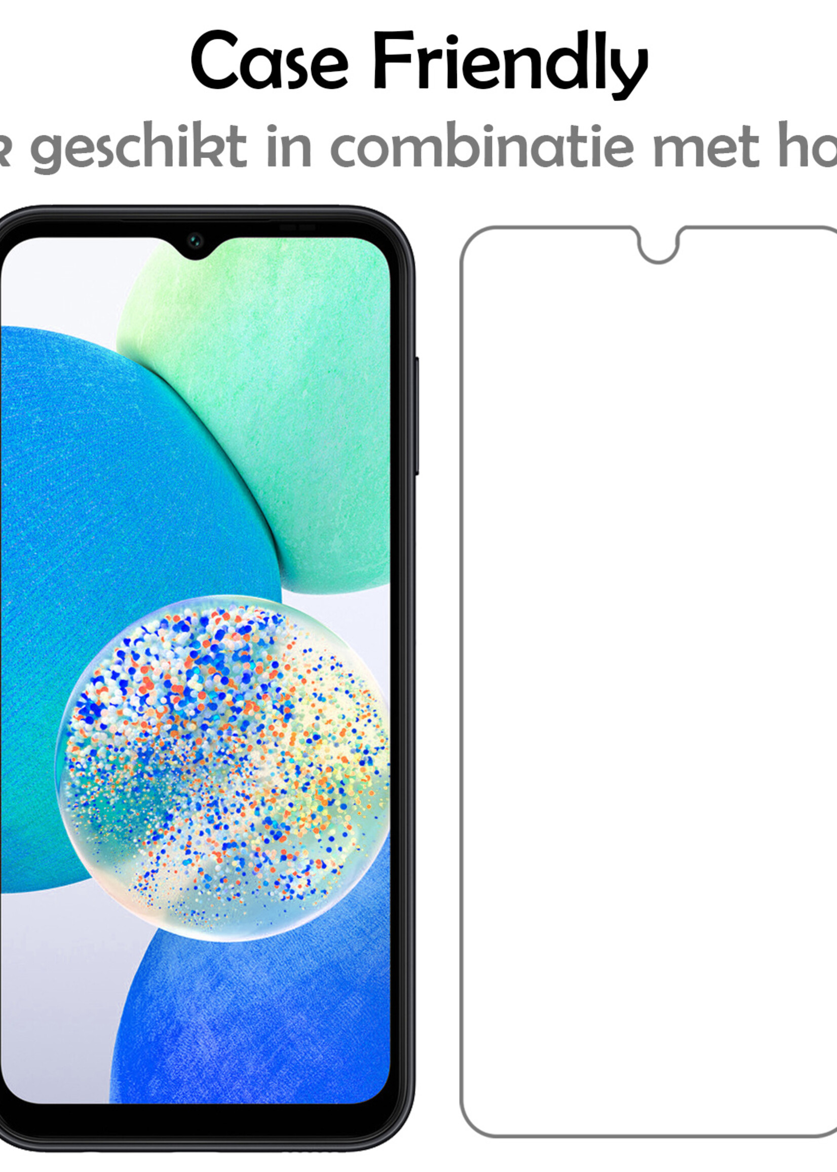 LUQ Screenprotector Geschikt voor Samsung A14 Screenprotector Beschermglas Gehard Glas - Screenprotector Geschikt voor Samsung Galaxy A14 Screenprotector Glas - 2 Stuks