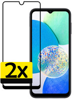 LUQ Samsung Galaxy A14 Screenprotector Glas  Full Cover - 2 PACK