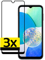 LUQ LUQ Samsung Galaxy A14 Screenprotector Glas  Full Cover - 3 PACK