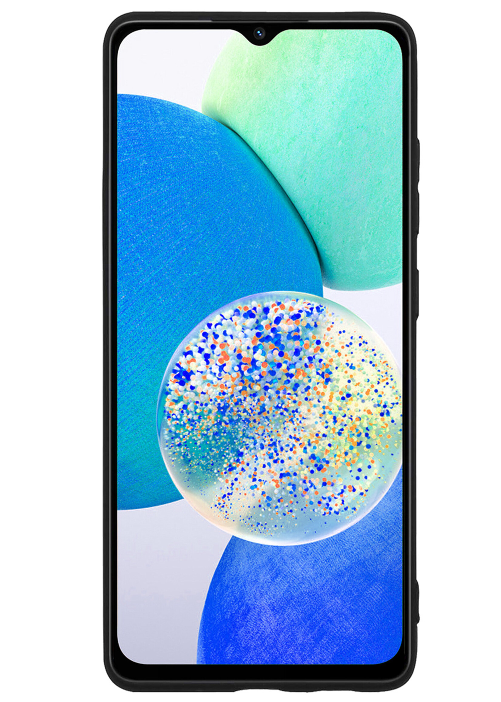 LUQ Hoesje Geschikt voor Samsung A14 Hoesje Siliconen Case - Hoes Geschikt voor Samsung Galaxy A14 Hoes Siliconen - Zwart - 2 Stuks