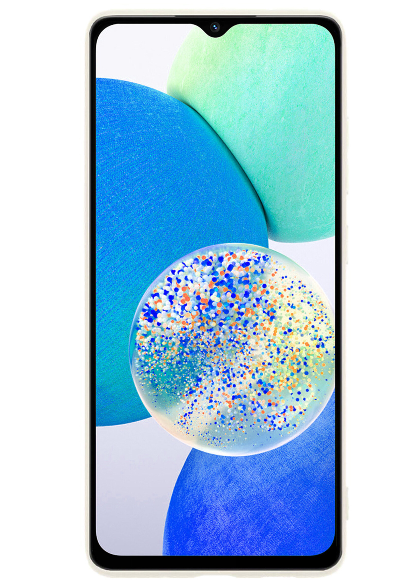 LUQ Hoesje Geschikt voor Samsung A14 Hoesje Siliconen Case - Hoes Geschikt voor Samsung Galaxy A14 Hoes Siliconen - Wit - 2 Stuks