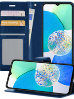 LUQ LUQ Samsung Galaxy A14 Hoesje Bookcase - Donkerblauw