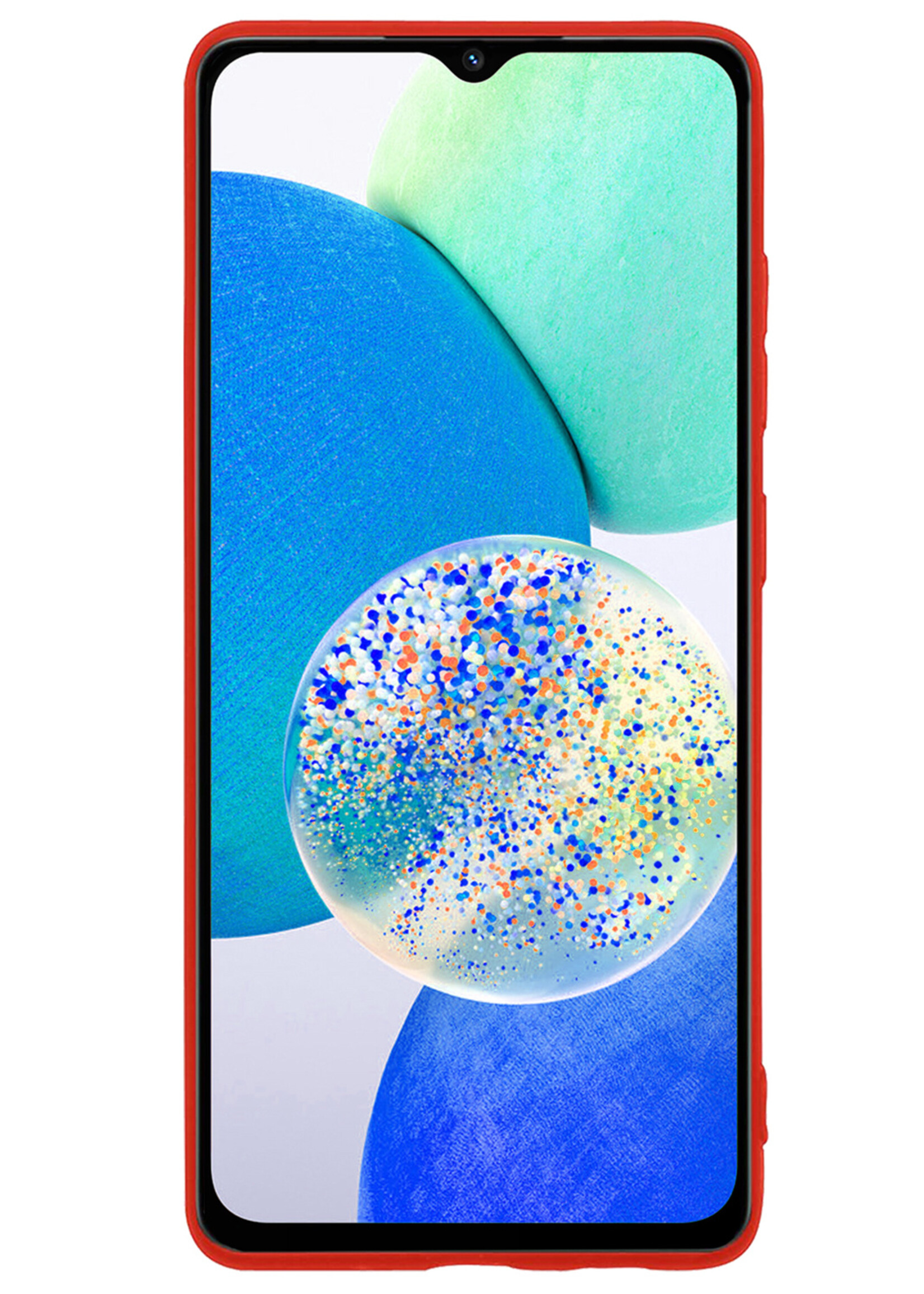 LUQ Hoesje Geschikt voor Samsung A14 Hoesje Siliconen Case - Hoes Geschikt voor Samsung Galaxy A14 Hoes Siliconen - Rood - 2 Stuks