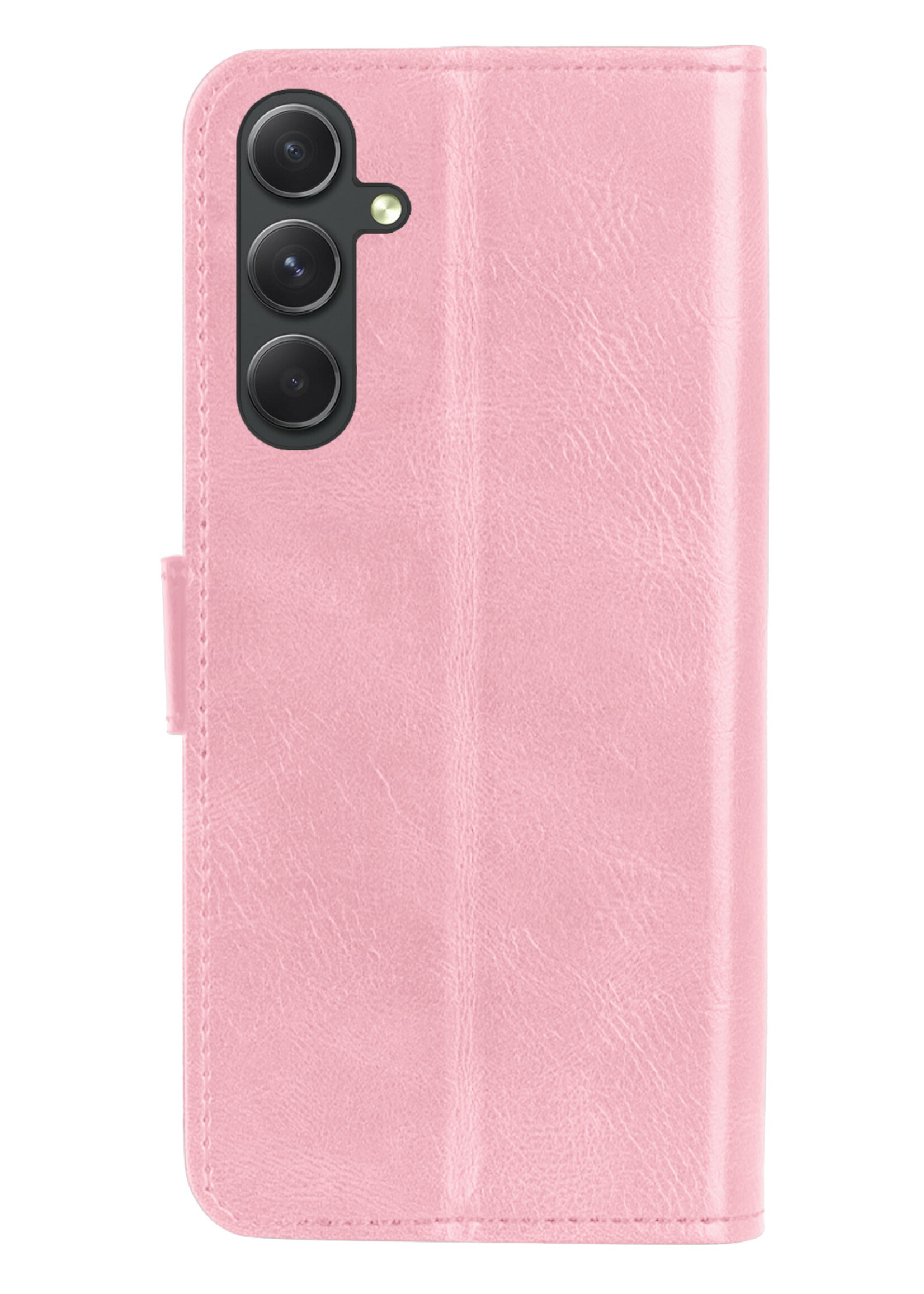 LUQ Hoesje Geschikt voor Samsung A14 Hoesje Book Case Hoes Wallet Cover - Hoes Geschikt voor Samsung Galaxy A14 Hoesje Bookcase Hoes - Lichtroze