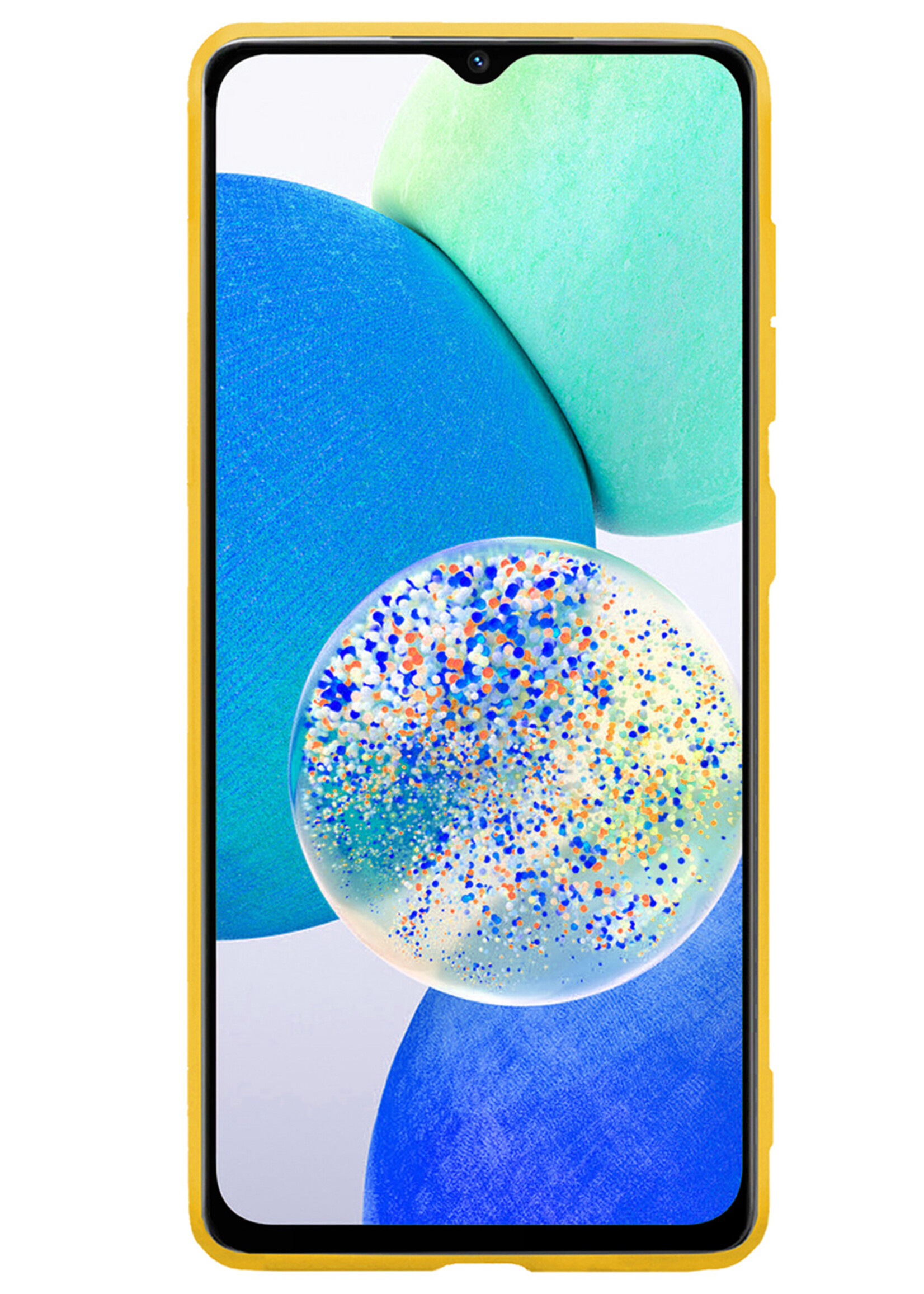 LUQ Hoesje Geschikt voor Samsung A14 Hoesje Siliconen Case - Hoes Geschikt voor Samsung Galaxy A14 Hoes Siliconen - Geel - 2 Stuks