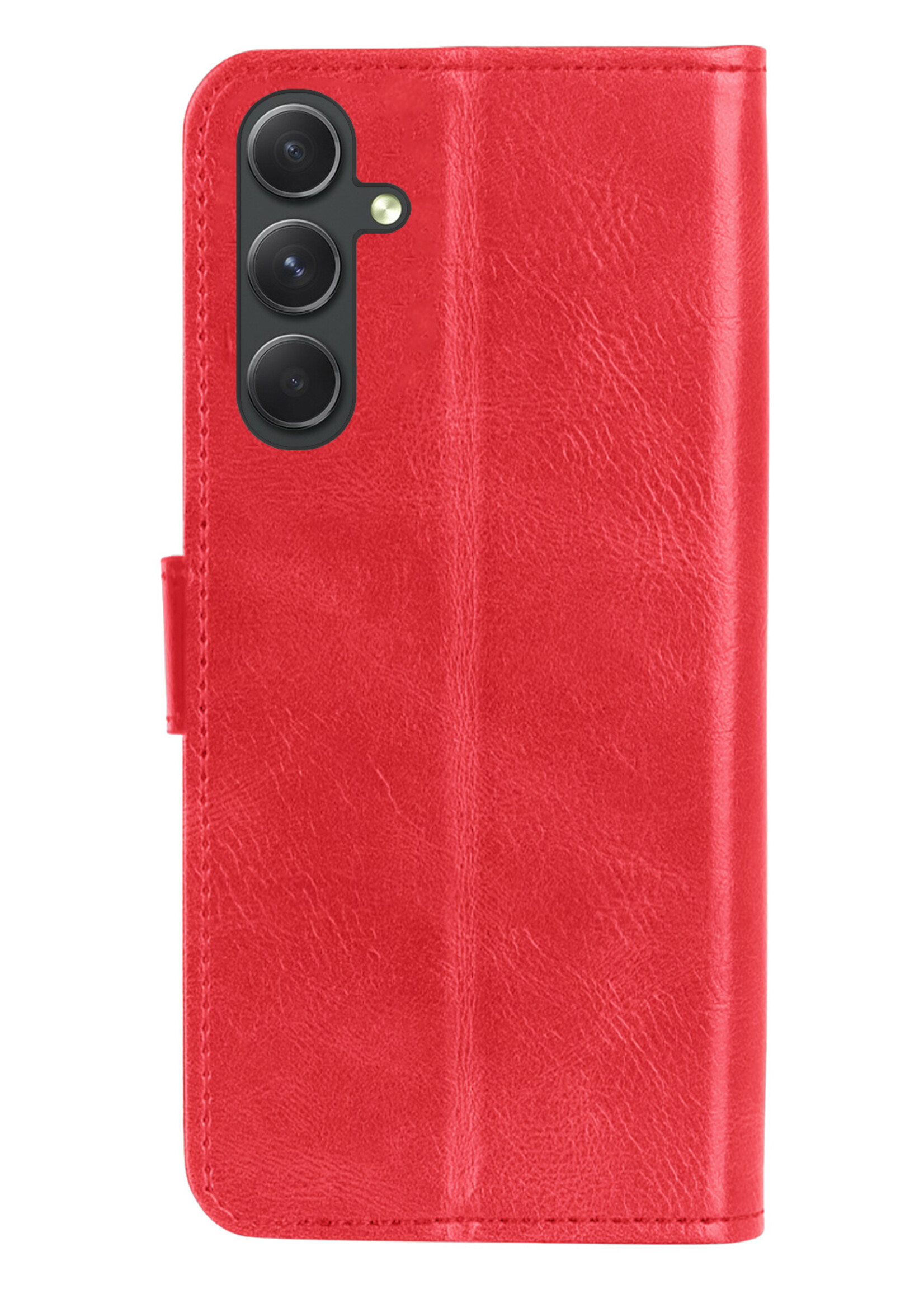 LUQ Hoesje Geschikt voor Samsung A14 Hoesje Book Case Hoes Wallet Cover - Hoes Geschikt voor Samsung Galaxy A14 Hoesje Bookcase Hoes - Rood