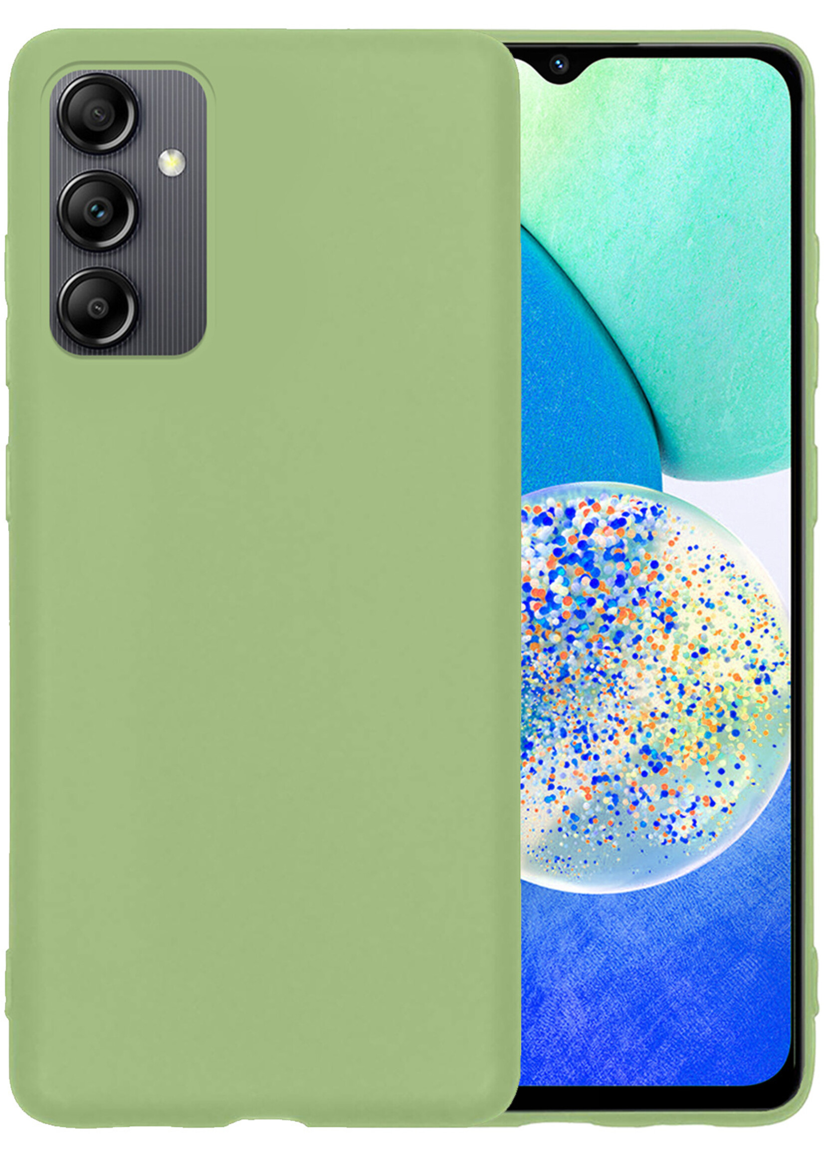 LUQ Hoesje Geschikt voor Samsung A14 Hoesje Siliconen Case - Hoes Geschikt voor Samsung Galaxy A14 Hoes Siliconen - Groen