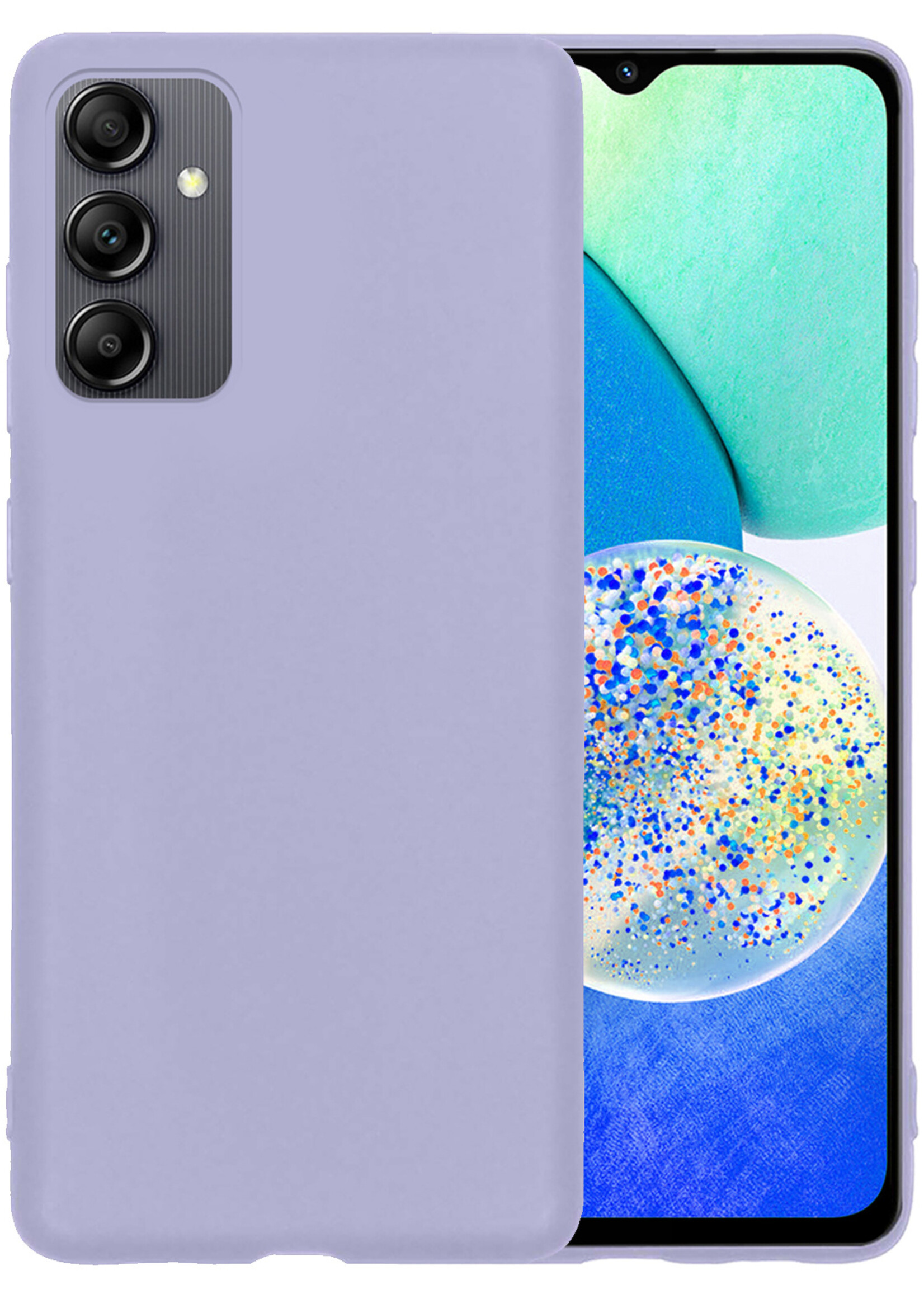 LUQ Hoesje Geschikt voor Samsung A14 Hoesje Siliconen Case - Hoes Geschikt voor Samsung Galaxy A14 Hoes Siliconen - Lila
