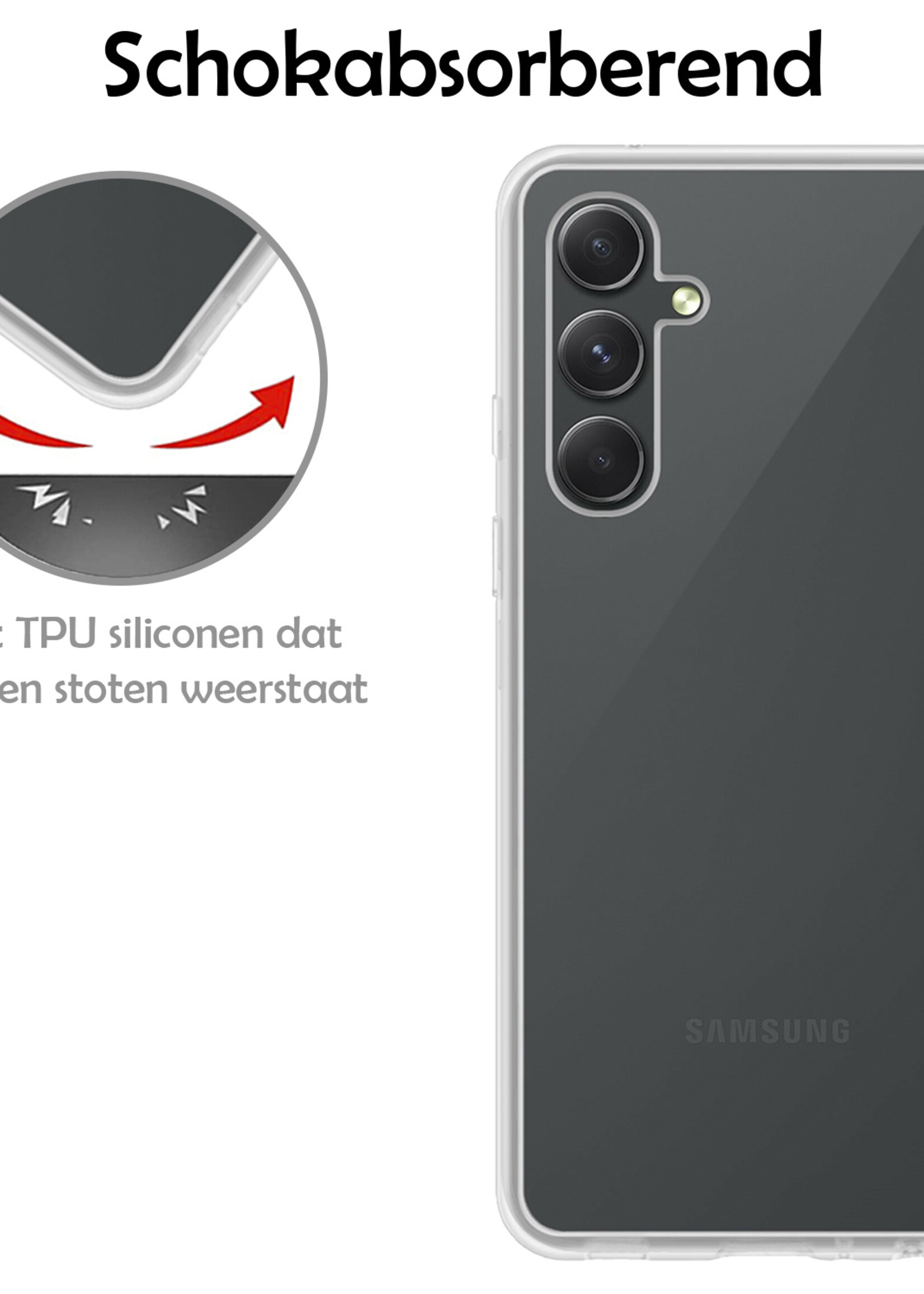LUQ Hoesje Geschikt voor Samsung A14 Hoesje Siliconen Case - Hoes Geschikt voor Samsung Galaxy A14 Hoes Siliconen - Transparant