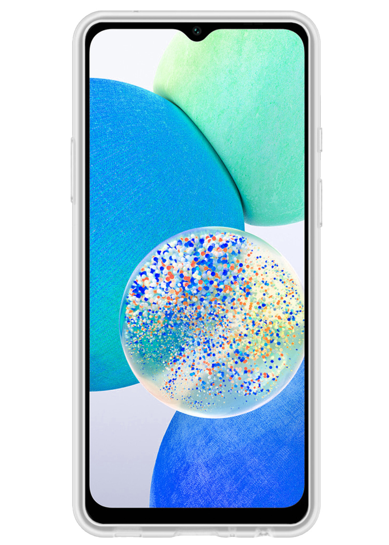 LUQ Hoesje Geschikt voor Samsung A14 Hoesje Siliconen Case - Hoes Geschikt voor Samsung Galaxy A14 Hoes Siliconen - Transparant - 2 Stuks