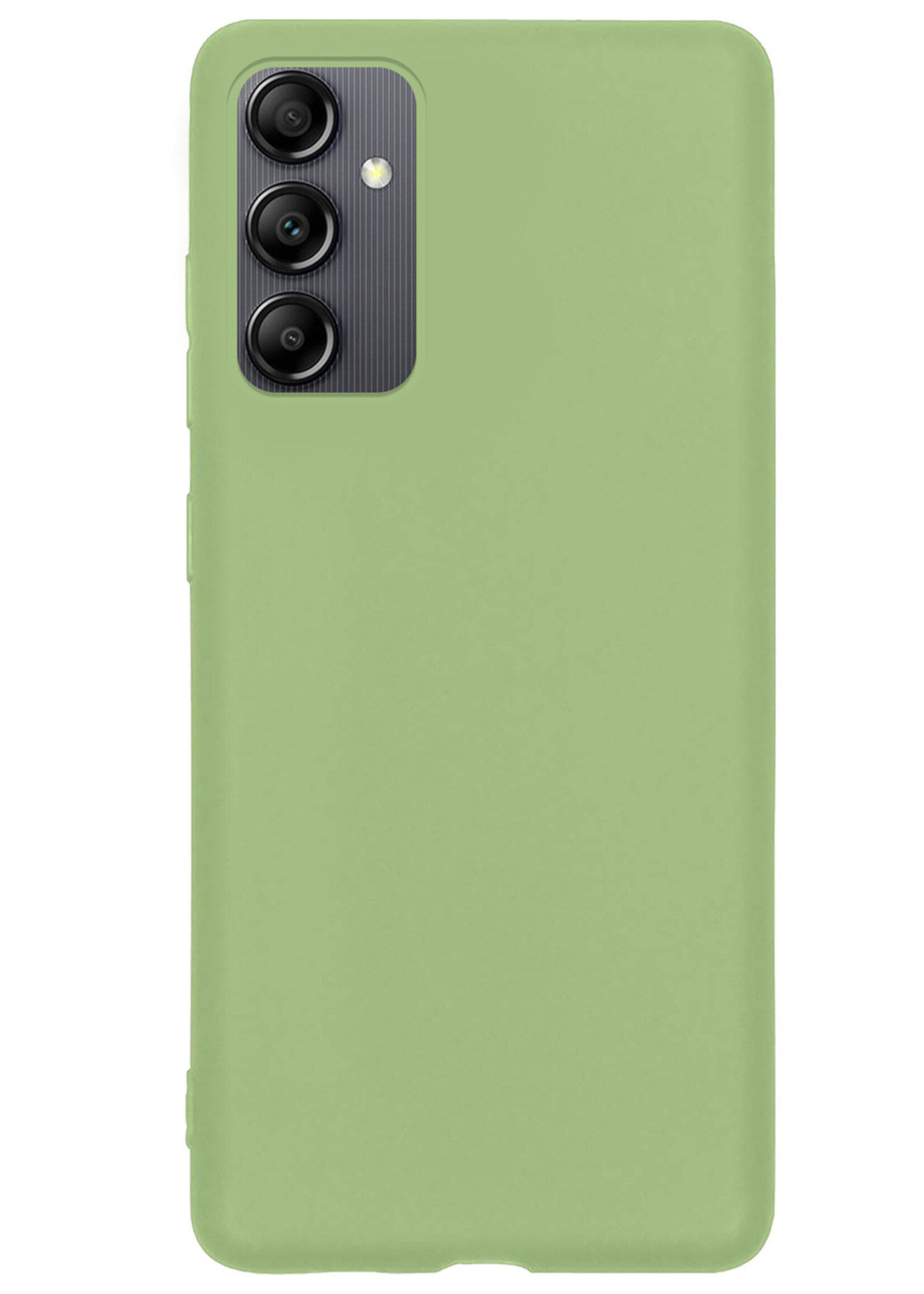 LUQ Hoesje Geschikt voor Samsung A14 Hoesje Siliconen Case Met Screenprotector - Hoes Geschikt voor Samsung Galaxy A14 Hoes Siliconen - Groen