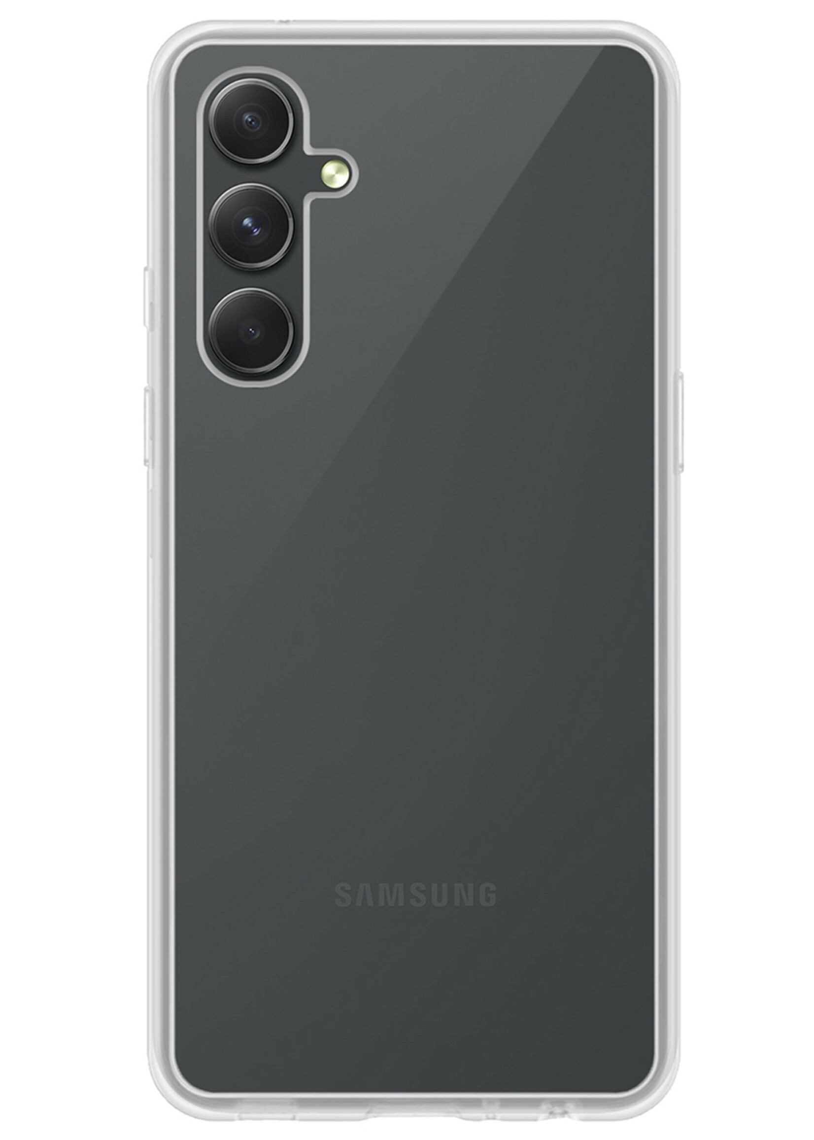 LUQ Hoesje Geschikt voor Samsung A14 Hoesje Siliconen Case Met 2x Screenprotector - Hoes Geschikt voor Samsung Galaxy A14 Hoes Siliconen - Transparant