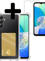 LUQ LUQ Samsung Galaxy A14 Hoesje Pashouder Met Screenprotector