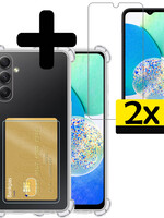 LUQ LUQ Samsung Galaxy A14 Hoesje Pashouder Met 2x Screenprotector