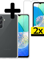 LUQ LUQ Samsung Galaxy A14 Hoesje Siliconen Met 2x Screenprotector - Transparant